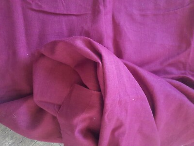 #ad Vintage Solid Color Fabric 43quot; X 40quot; Burgundy Cotton Sewing Quilting Lightweight