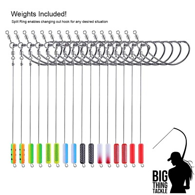16 pcs Drop Shot Rig Punch Shot Rig with weights and hook for Bass Fishing