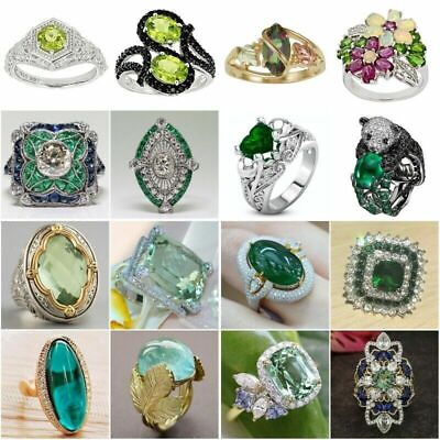Fashion 925 Silver Wedding Rings Women Cubic Zirconia Jewelry Gifts Size 6 10