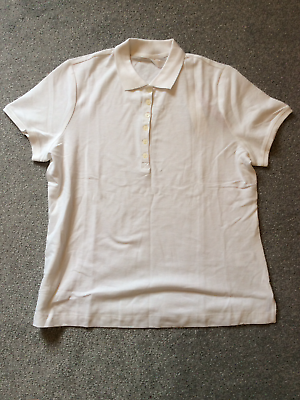 #ad Sheego @ Kaleidoscope Plus Sz 18 20 white short sleeved polo t shirt TOP Summer