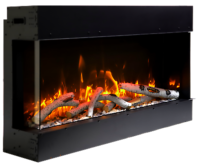 #ad Amantii 50quot; TRU View 3 Sided Electric Fireplace Remote Log Set 50 TRV SLIM