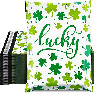 #ad 200 Pcs St. Patrick#x27; s Day Poly Mailers 10x13 Inch Self Sealing Poly Mailer E...