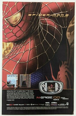 Spider Man 2 Nokia N Gage QD Print Ad Game Poster Art PROMO Official Advert