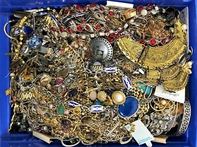 #ad 3 Lbs Pound Unsorted Huge Lot Jewelry Vintage New Junk w Wear Resell Tangled In