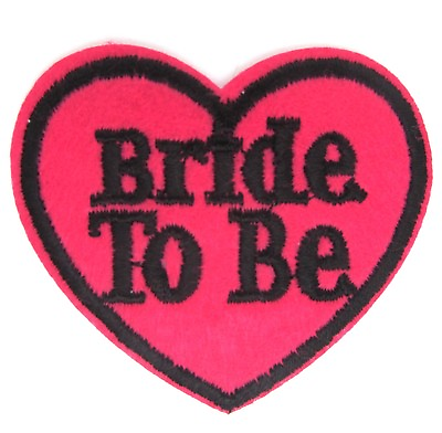 #ad Bride To Be Heart Iron On Patch Wedding Hen Party Embroidered Applique Badge