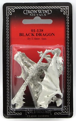 #ad Ral Partha 01 138 Black Dragon Dragons Winged Acid Drake Swamp Wyrm Miniature
