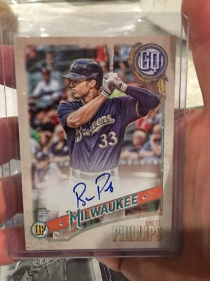 2018 Topps Gypsy Queen Brett Phillips On Card Auto Milwaukee Brewers
