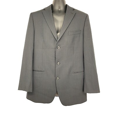 #ad Calvin Klein Mens 40L Sports Coat and Dress Pants 32Wx30L SUIT Set Gray Blue Pin