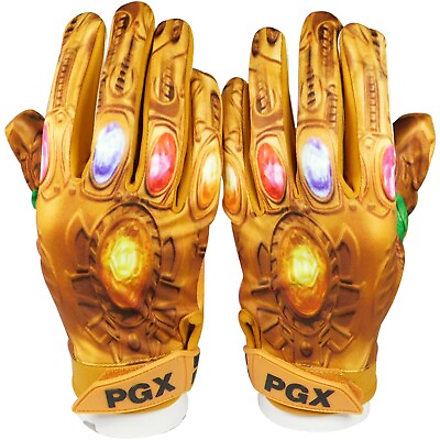 #ad PGX Football Power Stones Youth Football Gloves Gold Size Medium
