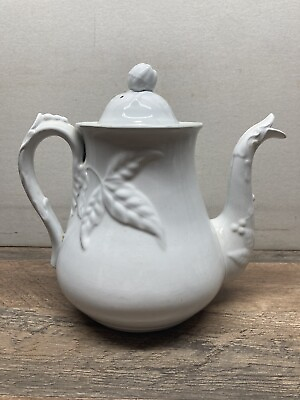 #ad Antique Edward Clarke white stone Tea pitcher