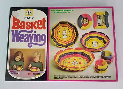 Vintage EASY BASKET WEAVING For Boys and Girls Craft Kit by Pastime