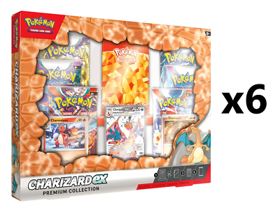 #ad 6X Pokemon TCG Charizard ex Premium Collection Box Sealed CASE New Sealed