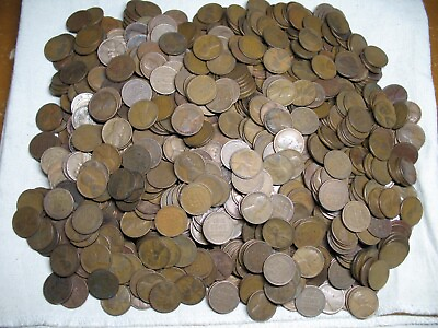#ad OLD COIN SALE 1000 LINCOLN WHEAT CENTS PDS MIXED 1920 1929 BELOW AVERAGE LOT