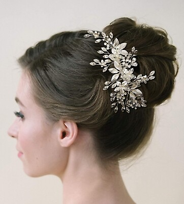 #ad SWEETV Handmade Wedding Hair CombPearl Flower Bridal Hair Clip Hair Accessories