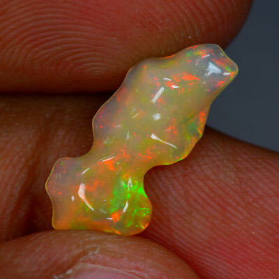 #ad 1.75Ct Awe inspiring 3D Multi Color Play Untreated Ethiopian Solid Welo Opal