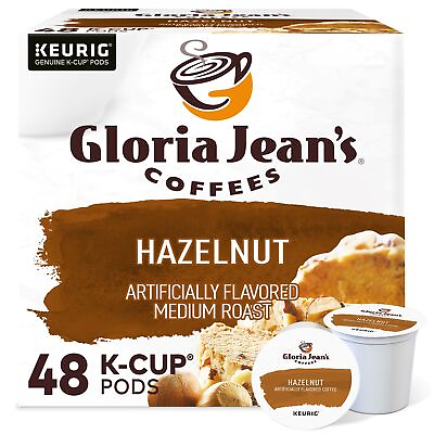 #ad Gloria Jean#x27;s Hazelnut Keurig K Cup Pods Medium Roast Coffee 48 Count