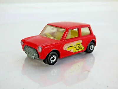 Lesney Racing Mini Cooper Red No 29 Matchbox Series Vintage 1970 Toy Car Leyland