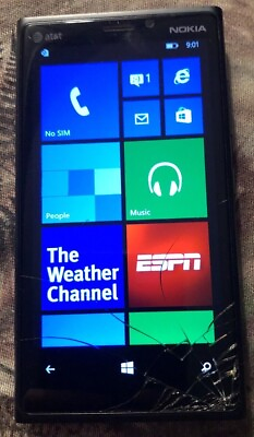 #ad #ad BROKEN Nokia Lumia 920 32GB Black ATamp;T Fast Shipping Very Good Used Cracked