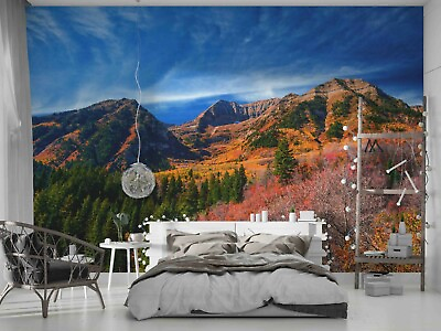 #ad 3D Mountain Range Forest Wallpaper Wall Mural Removable Self adhesive Sticker38