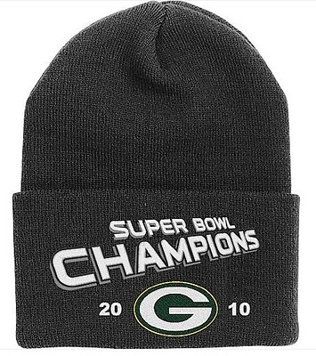 #ad NFL Green Bay Packers Reebok 2010 Super Bowl XLV Champions Knit Hat Beanie Cap