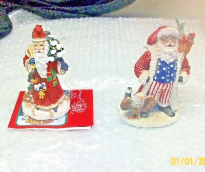 #ad Set of 2 The International Santa Claus Collection Patriotic and Germany Santa