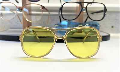 #ad Vintage 70s Double Bridged Sunglasses quot;Esquire 32quot; With Custom Made Lenses