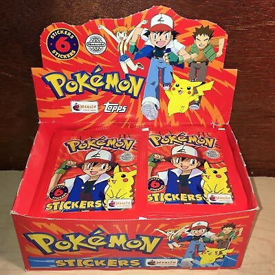 1999 Topps Pokemon Factory Sealed Vintage Pack Merlin Stickers Box Charizard 🔥