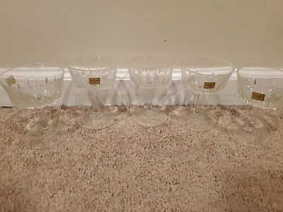 Set of 5 Vintage Luminarc Dessert Sherbet Glasses 3.5#x27;#x27; Diameter