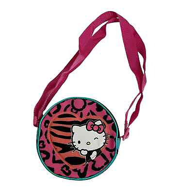 #ad Sanrio 2016 Hello Kitty Girl#x27;s Pink Animal Print Crossbody Bag