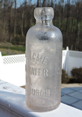 #ad THE ACME SODA WATER CO. PITTSBURGH PA. REGISTERED HUTCHINSON BOTTLE W STOPPER