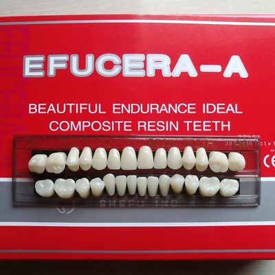 #ad 28pcs set Acrylic Resin Teeth Shade A2 A3 Dental Full Set Denture Upper Lower