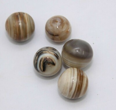 #ad OLD ANTIQUE SALE 5 PCS UNIQUE OLD SULEIMANI AQEEQ AGATE STONE EYE BANDED BEADS