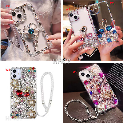 #ad Girly Phone Cases Sparkly Glitter Luxury Bling Diamonds Women Cover amp; Strap