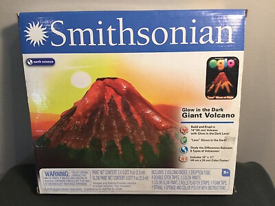 Smithsonian Earth Science Glow in the Dark Giant Volcano Kit Model New Sealed