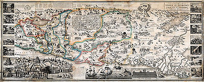 #ad 1823 Map of the Land of Promise and the Holy City of Jerusalem Wall Art Poster