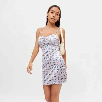 #ad Urban Outfitters Renee Sateen Ruched Mini Dress NWT Size M