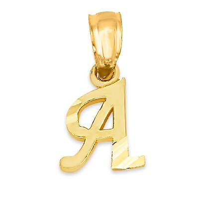 #ad Dainty Solid Gold Initial Pendant Available in 10k or 14k