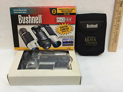 Bushnell Image View Binoculars 10x25 amp; Digital Camera Black Velvet Pouch 11 1025