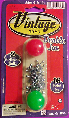 #ad #ad METAL JACKS: Set for 2 Players 2 Bouncy Balls Green amp; Red amp; 6 Extra Jacks