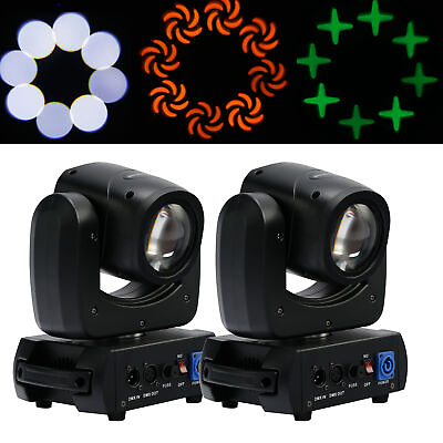 #ad 2PCS 150W Gobo Moving Head Light 8 Facet Prism DMX RGBW LED DJ Beam Lights