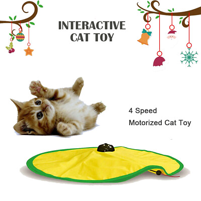Electronic Interactive Cat Toy Cat#x27;s Meow Motorized Cat Toy With 4 Speed Pet Toy