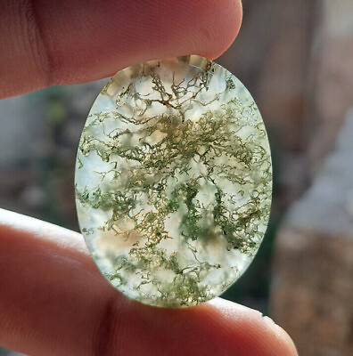 #ad WHOLESALE NATURAL MOSS AGATE CABOCHON OVAL SHAPE LOOSE GEMSTONES