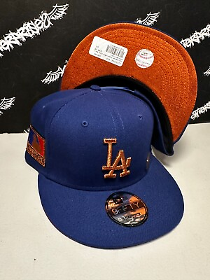 #ad NWT New Era LA Dodgers COPPER Satin Blue 125th MLB Anniversary Snapback Hat Mens