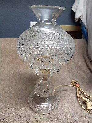 #ad Waterford Cut Crystal Alana Inishmore Boudoir Electric Hurricane Table Lamp