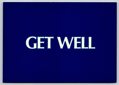 #ad Postcard Blue White Get Well Card