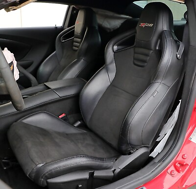 #ad 2014 Camaro Z28 Complete Recaro Seats Set Front amp; Rear Black Leather amp; Suede