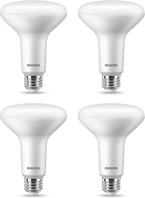 #ad Philips LED BR30 100W Soft White Dimmable Flicker Free Warm Glow Effect 4 pk