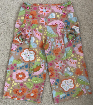 #ad ROOM SEVEN size 4 Girls Multi Color Wide Leg Floral Spring Summer Palazzo Pants