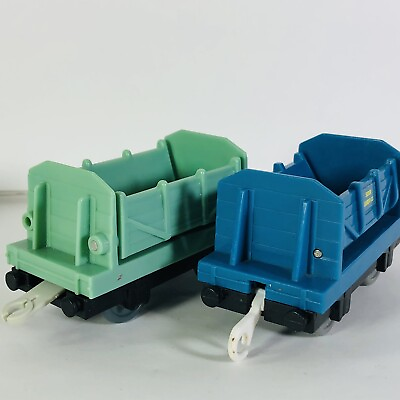 Trackmaster Dump Trailers Thomas the Train Cargo Blue Green Sodor Pull Behind