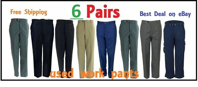 #ad 6 Used Uniform Work Pants lot. FREE Priority SHIPPING
